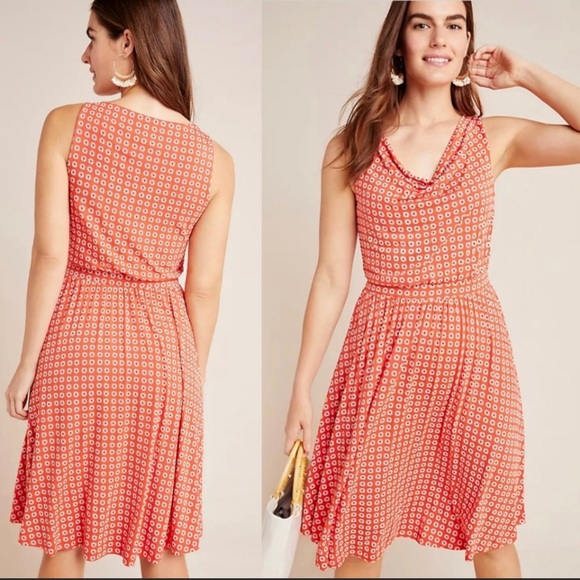 Anthropologie Maeve Orange Daisy Brianne Dress - Picture 1 of 6